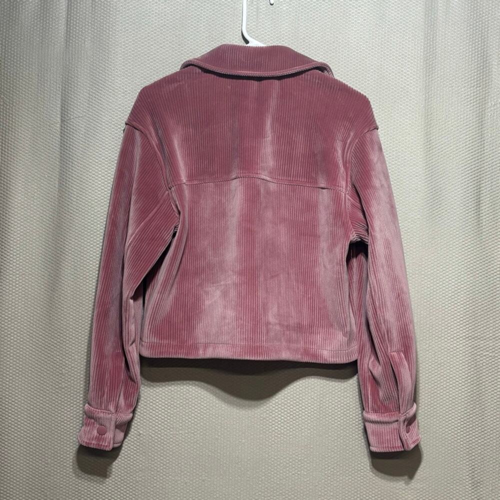 Elie Tahari Women's Pink Corduroy Cropped Jacket Size S/P Snap Front Utility - Picture 8 of 8